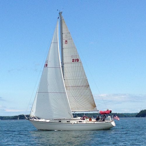 Sailing Wild Oats on Lake Champlain - The Morgans do look beautiful...people always sail close by to ask about our boat
