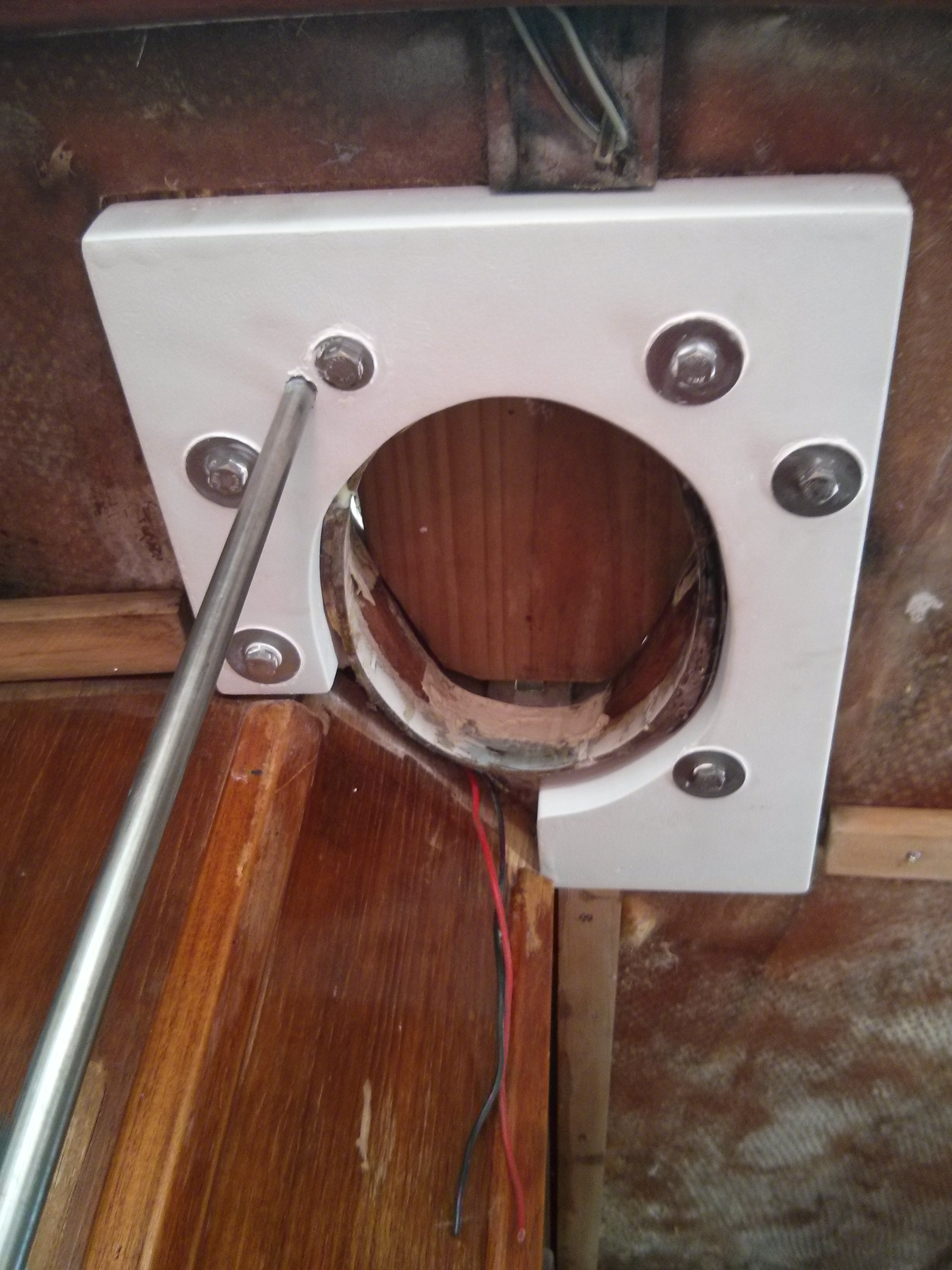 New Mast Collar Backing Plate Installed