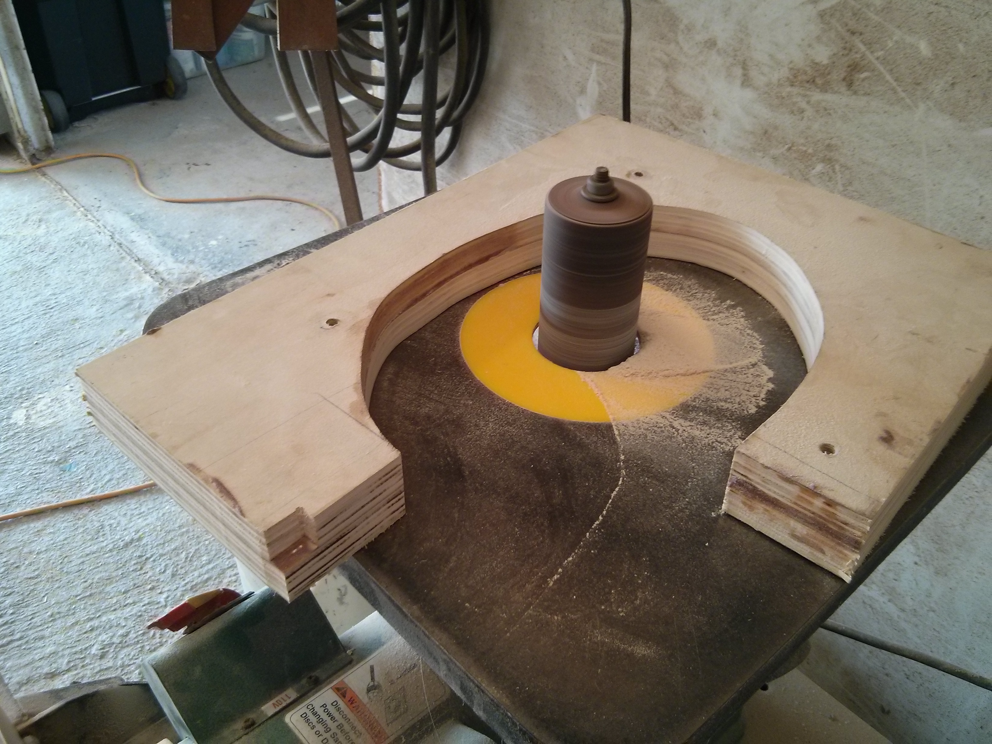 Shaping new 1-1/2" Thick Backing Plate