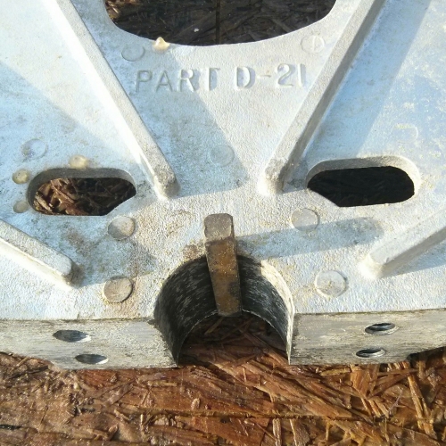 Close up of shaft bore and key on Edson - D21 quadrant