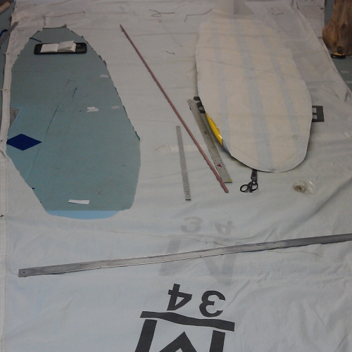 removing board bag panels from main sail