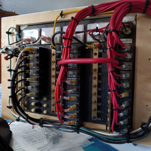 Backside new electrical panel wiring complete | Morgan 38 Sailboat Forum