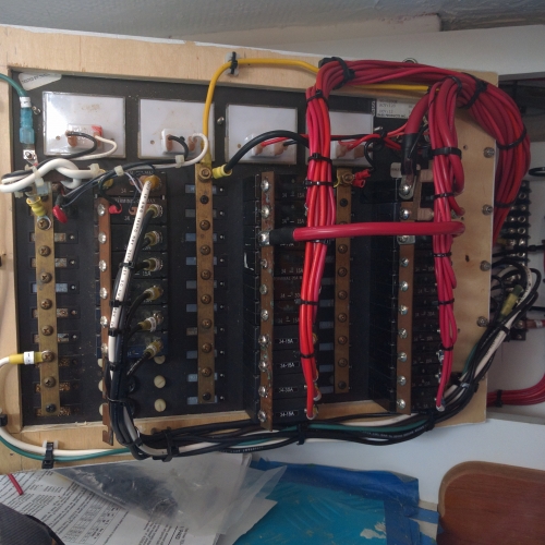 Backside electrical panel wiring completed | Morgan 38 Sailboat Forum