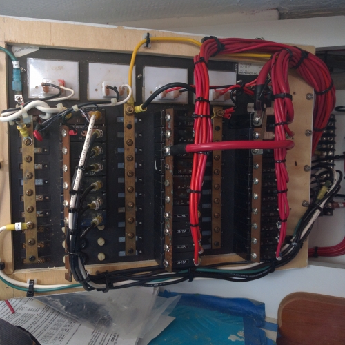 Backside electrical panel wiring completed