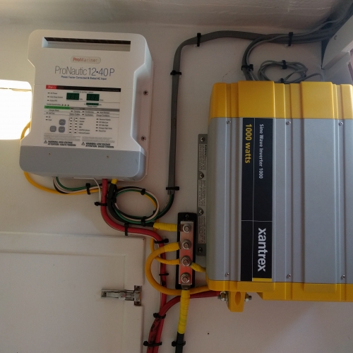New battery charger and inverter installation