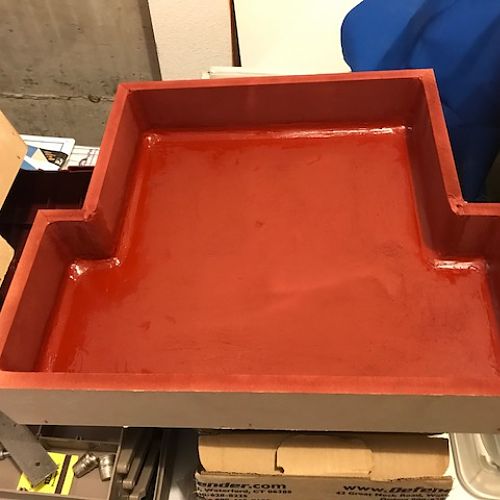 Mold with primer paint and mold release PVA