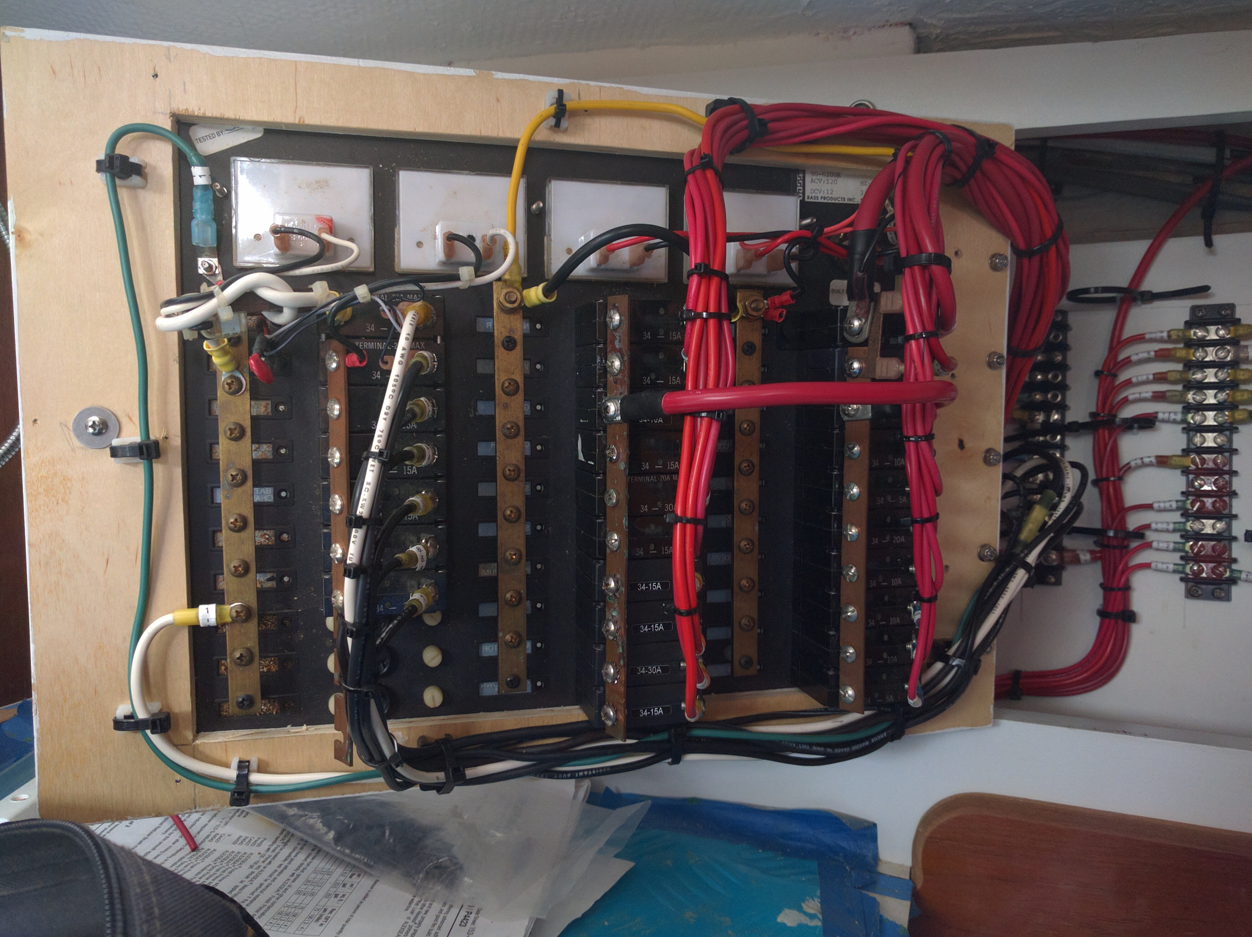 Backside electrical panel wiring completed