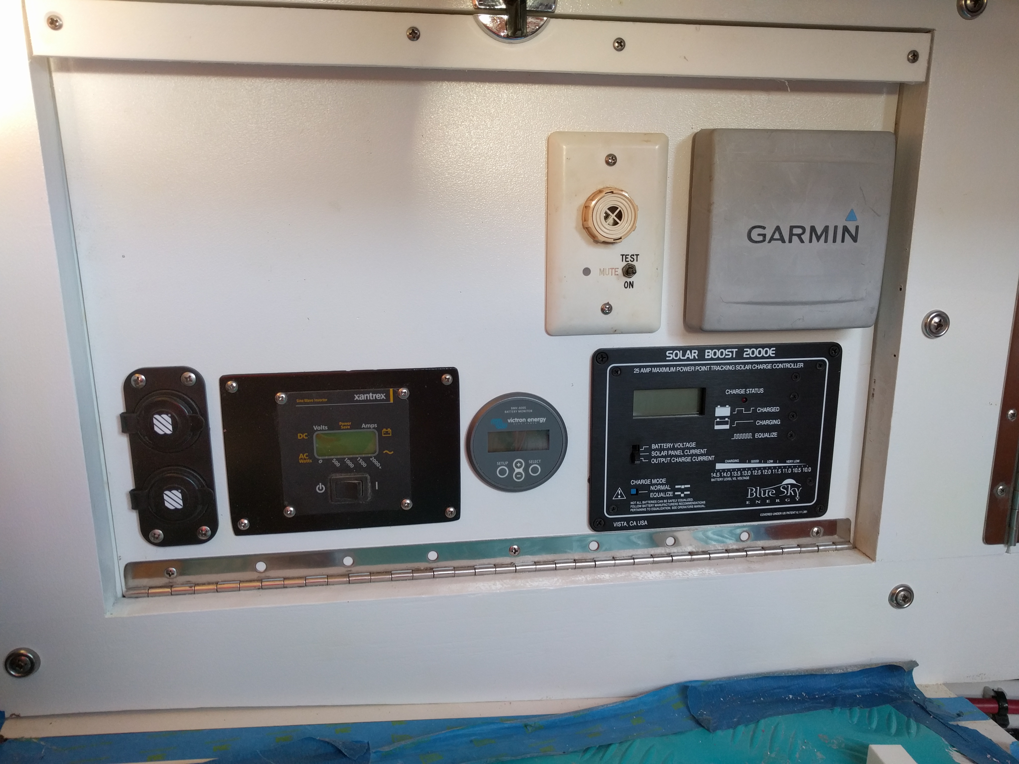control panel for inverter installed at nav station